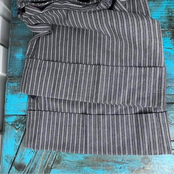 VINTAGE Faconnable Grey & White Pinstripe Button Pants - Picture 8 of 9